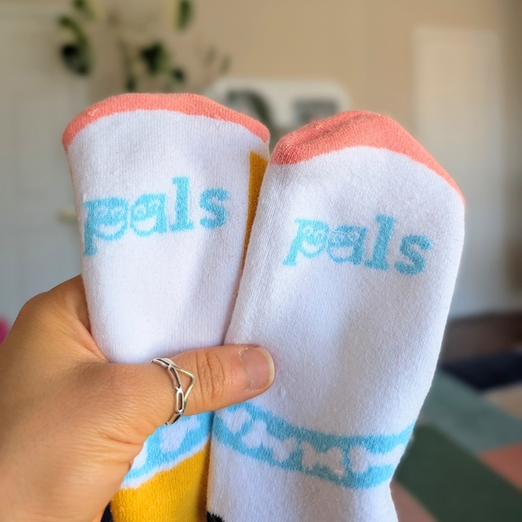 Playful Cat & Dalmatian Novelty Socks - Yellow & White - Picture 7 of 7